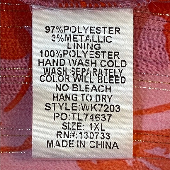 Umgee Pink Floral Midi A-Line Dress Size 1X - Picture 10 of 10